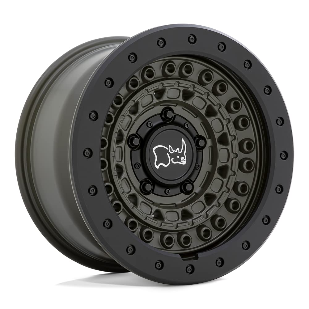 BARRICADE Black Rhino Hard Alloys 17X8.5 5X5.0 4.04-18mm OLIVE DRAB GREEN W/BLK ROCK - 1785BCD-85127N71