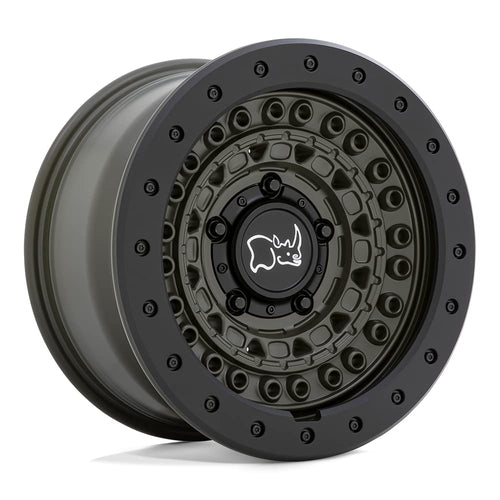 BARRICADE Black Rhino Hard Alloys 17X8.5 5X5.0 4.04-18mm OLIVE DRAB GREEN W/BLK ROCK - 1785BCD-85127N71