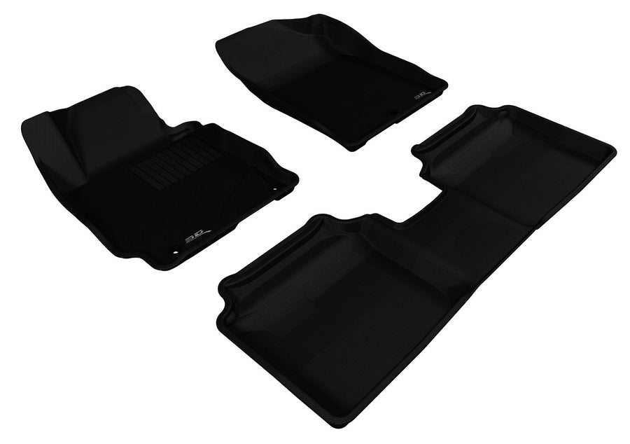 Kagu 3D MAXpider Custom Fit Floor Mat (Black) Compatible with Hyundai Elantra Sedan 2011-2013 / Elantra Coupe 2013 - Full Set