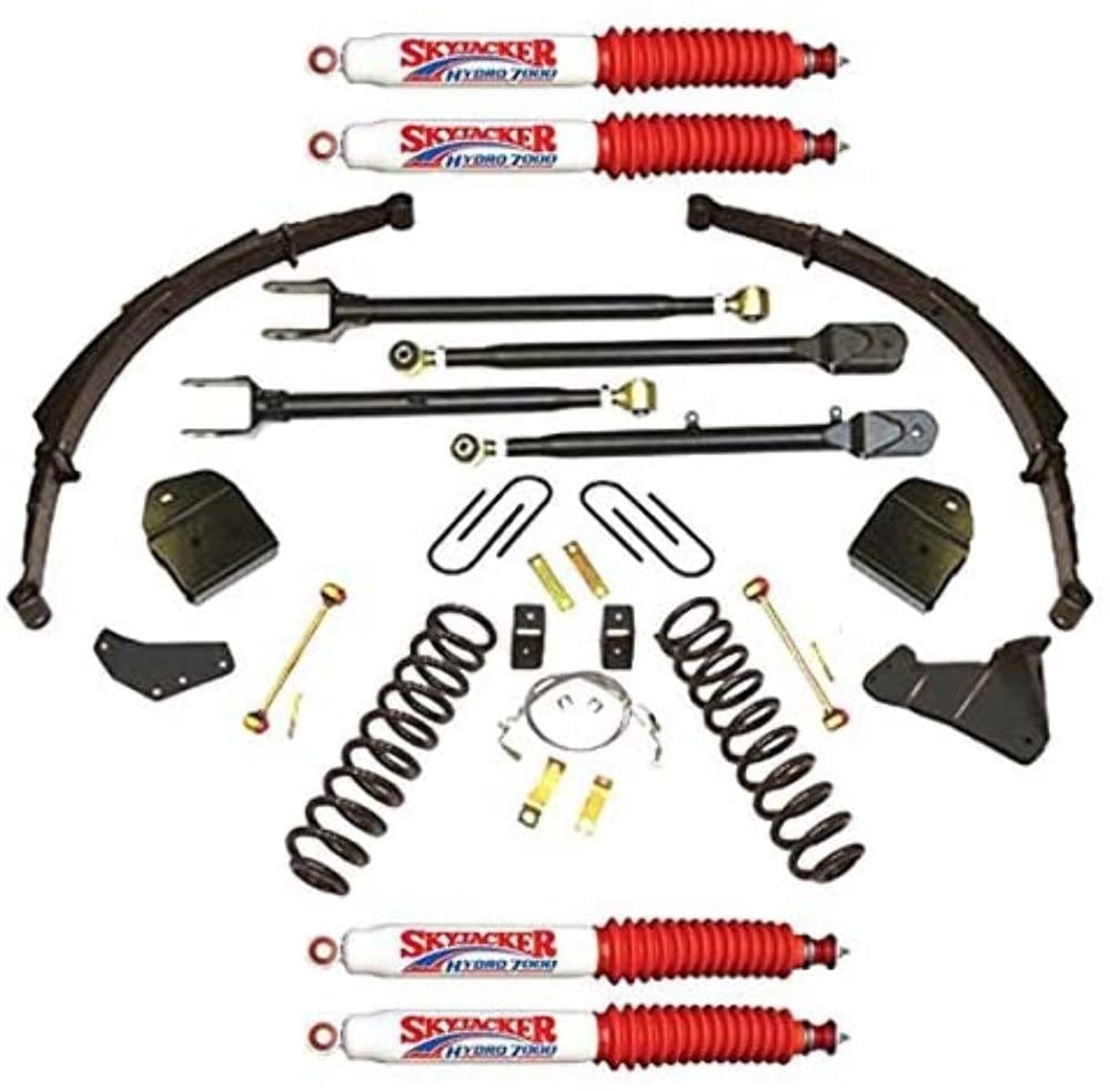 Skyjacker Suspension Lift Kit F84524KS-H w/Shock 4 in. Lift Class II 4-Link System Incl. Front Coil Springs Track Bar Bracket Radius Arm Drop Bracket Steering Stabilizer