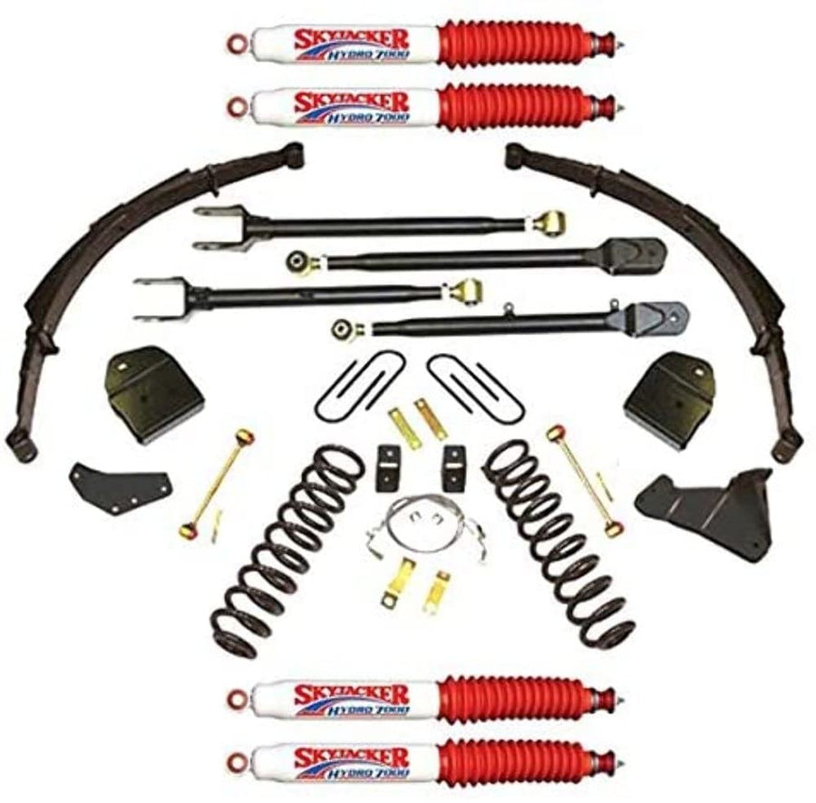 Skyjacker Suspension Lift Kit F84524KS-H w/Shock 4 in. Lift Class II 4-Link System Incl. Front Coil Springs Track Bar Bracket Radius Arm Drop Bracket Steering Stabilizer