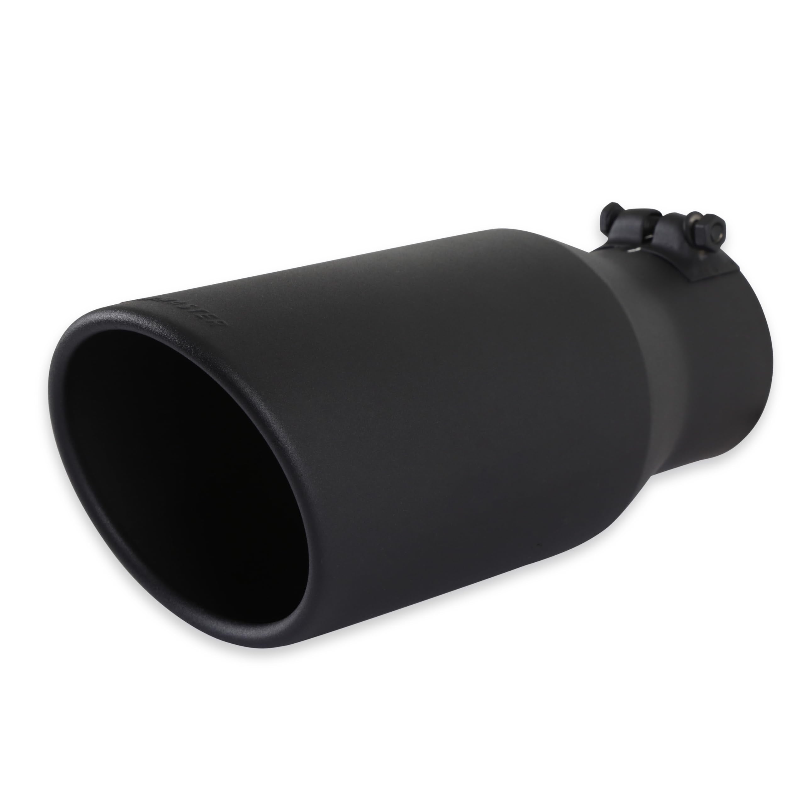 Flowmaster Exhaust Tip 15405B 5 Inch Angle Cut Black Ceramic Coated 304 Stainless Steel Fits 3.5 Inch Tubing 12 Inch Long - Clamp On - Sold Individually