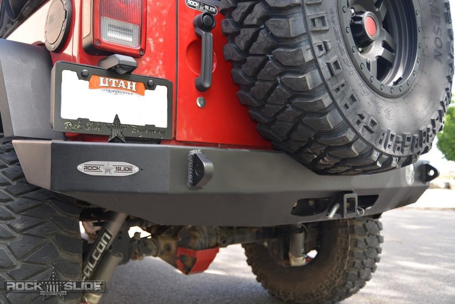Rear Bumper Rock Slide Eng RB-F-101-JK With No Spare Carrier