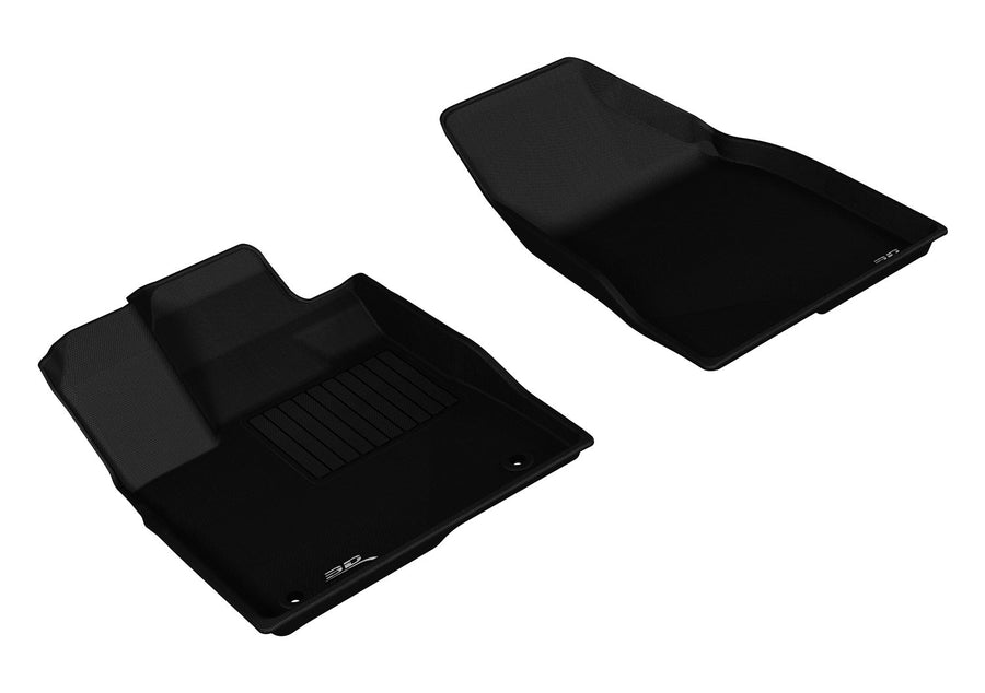 3D MAXpider Custom Fit Front Row All-Weather Floor Mat for Select Toyota Highlander Models - Kagu Rubber (Black)
