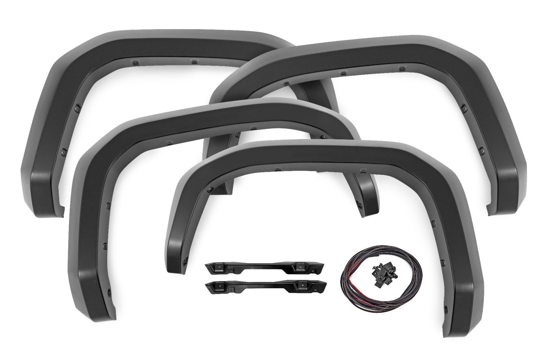 Rough Country Fender Flares Sport Style for Toyota Tacoma (2024-2025) - 1.75" Extra Tire Coverage, UV-Resistant ABS, Flat Black (Set of 4)