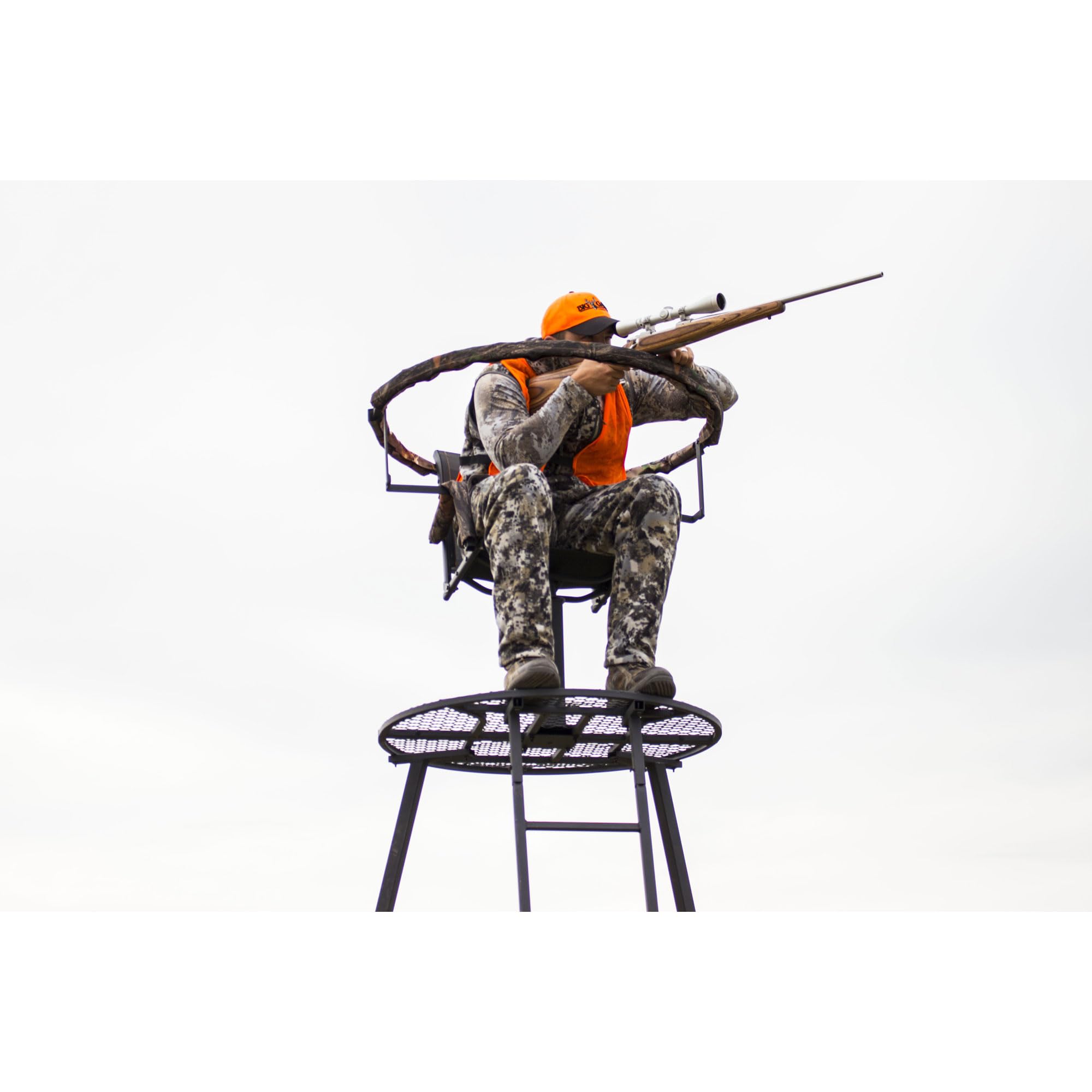 Apex Tripod Stand Big Game, 1 Person Deer Hunting Climbing Ladder Stand with Rotating Seat and Shooting Rail, 12.5'