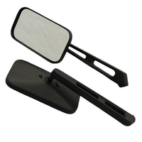 Black Motorcycle CIPA Rectangle Classic Mirror Kit 01943