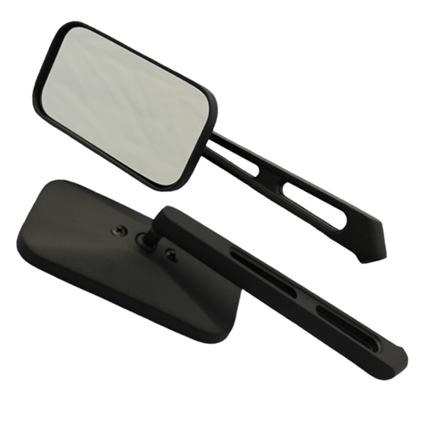 Black Motorcycle CIPA Rectangle Classic Mirror Kit 01943