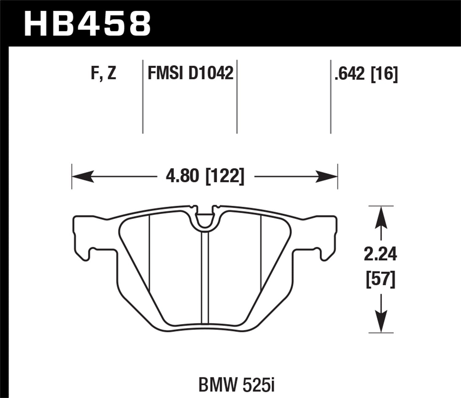 Performance Hawk HB458Z.642 Ceramic Street Brake Pads