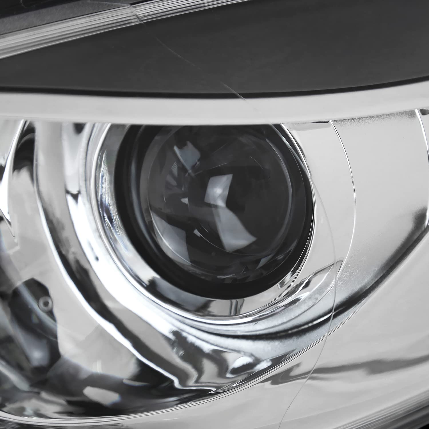 Chrome Projector Headlights SPEC-D TUNING Compatible with 2013-2016 Dodge Dart Factory Halogen, Left + Right Headlamps Assembly