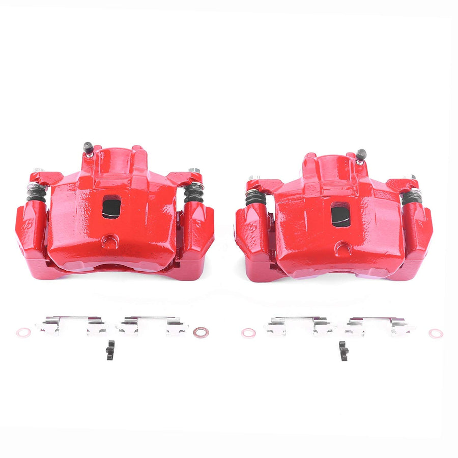 Power Stop S2614C Front Pair of High-Temp Red Powder Coated Calipers For Mitsubishi Eclipse 2006-2012, Mitsubishi Galant 2004-2009 [Model Specific]