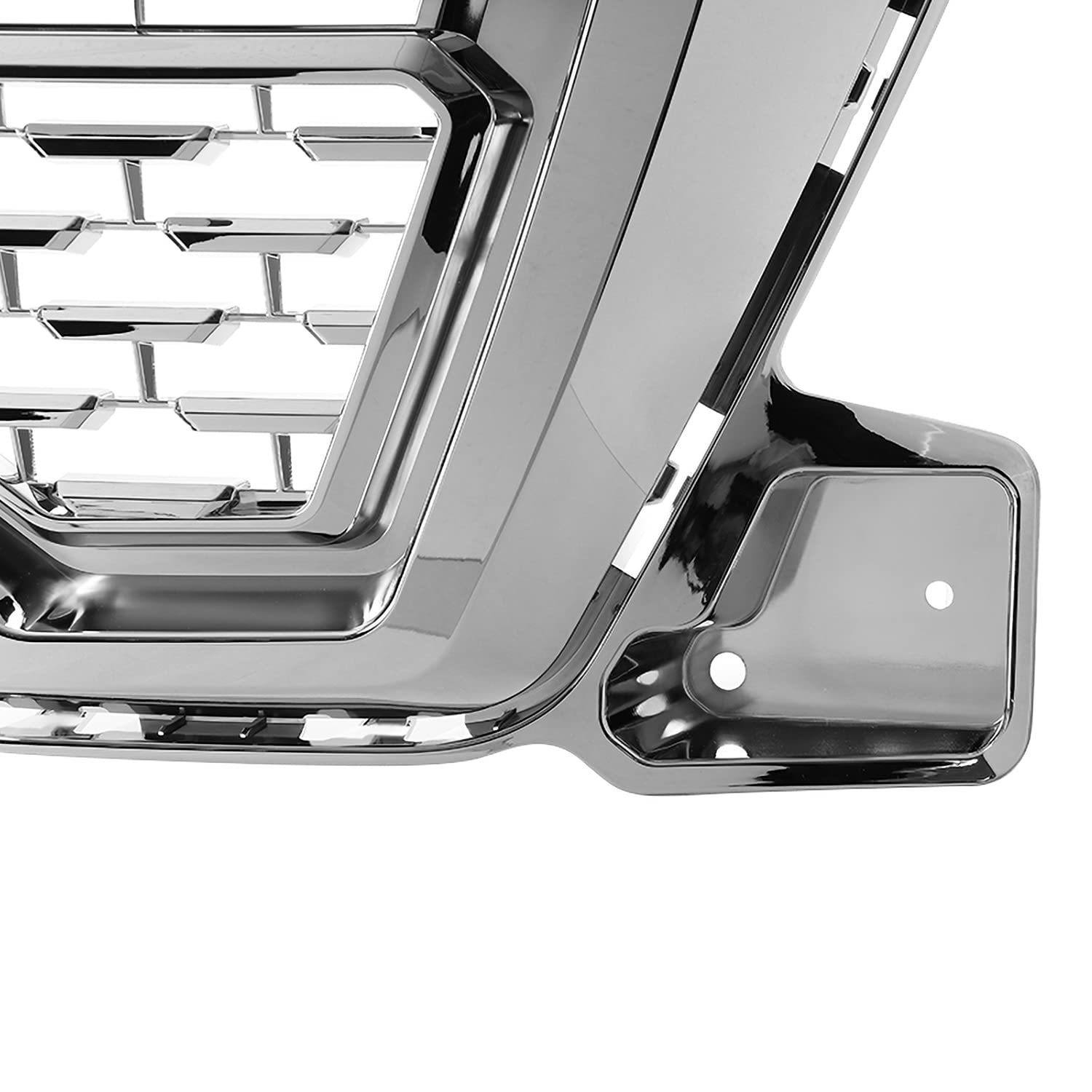 Chrome Denali Style Spec-D Tuning Front Bumper Hood Upper Grill Grille Compatible with 2019-2021 GMC Sierra 1500