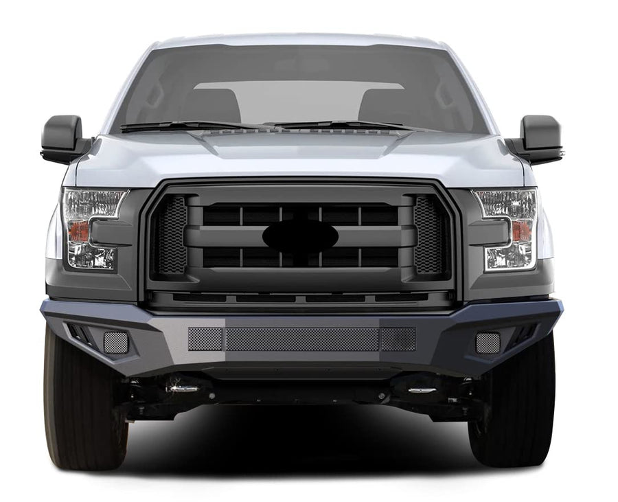 Armour II Heavy Duty Black Horse Front Bumper Matte Black Compatible with 2015-2017 Ford F-150-AFB-F117-BU