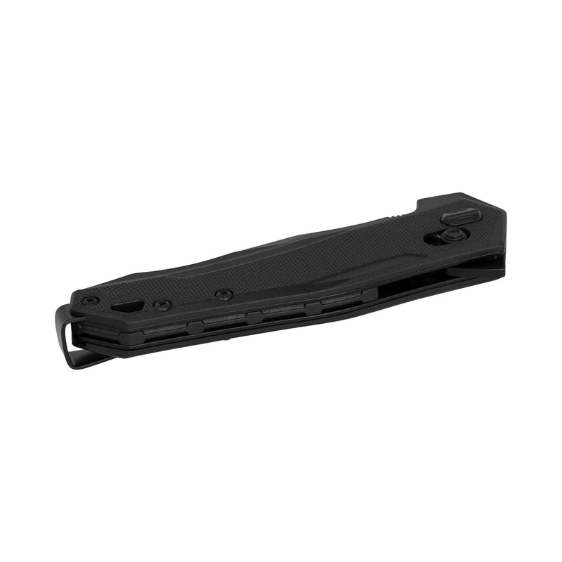 Kershaw Folding Pocket Knife Monitor, 3 Inch Black Blade with D2 Steel, DuraLock Locking Mechanism, Pocketclip