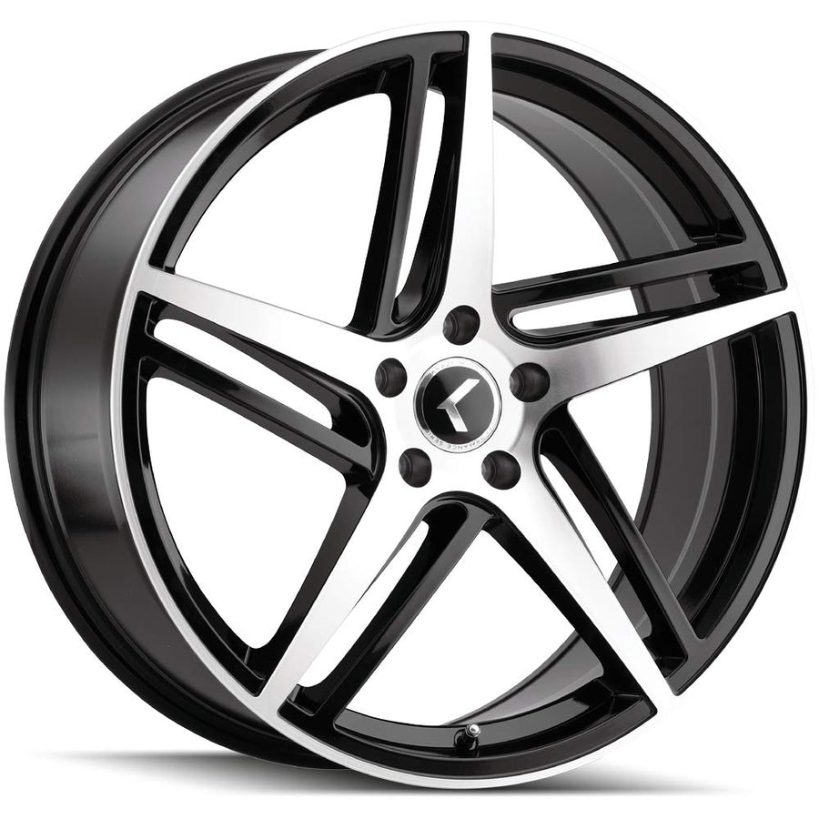 Black/Machined Face KRAZE MILANO Wheel with Aluminum (20 x 8.5 inches /5 x 5 mm, 38 mm Offset)