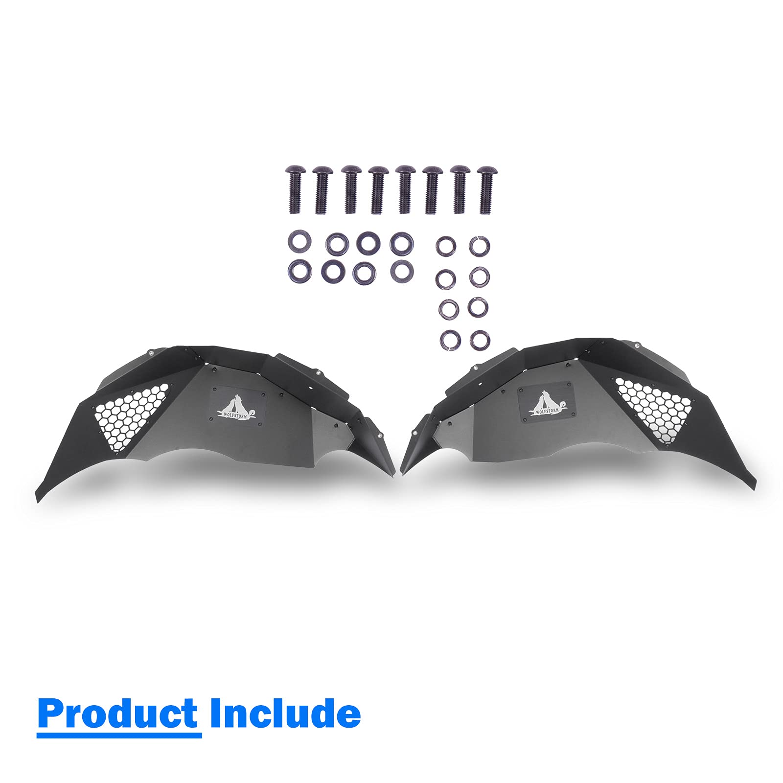 Inner Liners Rear Fender Flares for 2018-2026 Jeep Wrangler JL/JLU,WOLFSTORM 2 PCS Steel Compatible for 2018-2026 Jeep Wrangler JL & JLU,Black