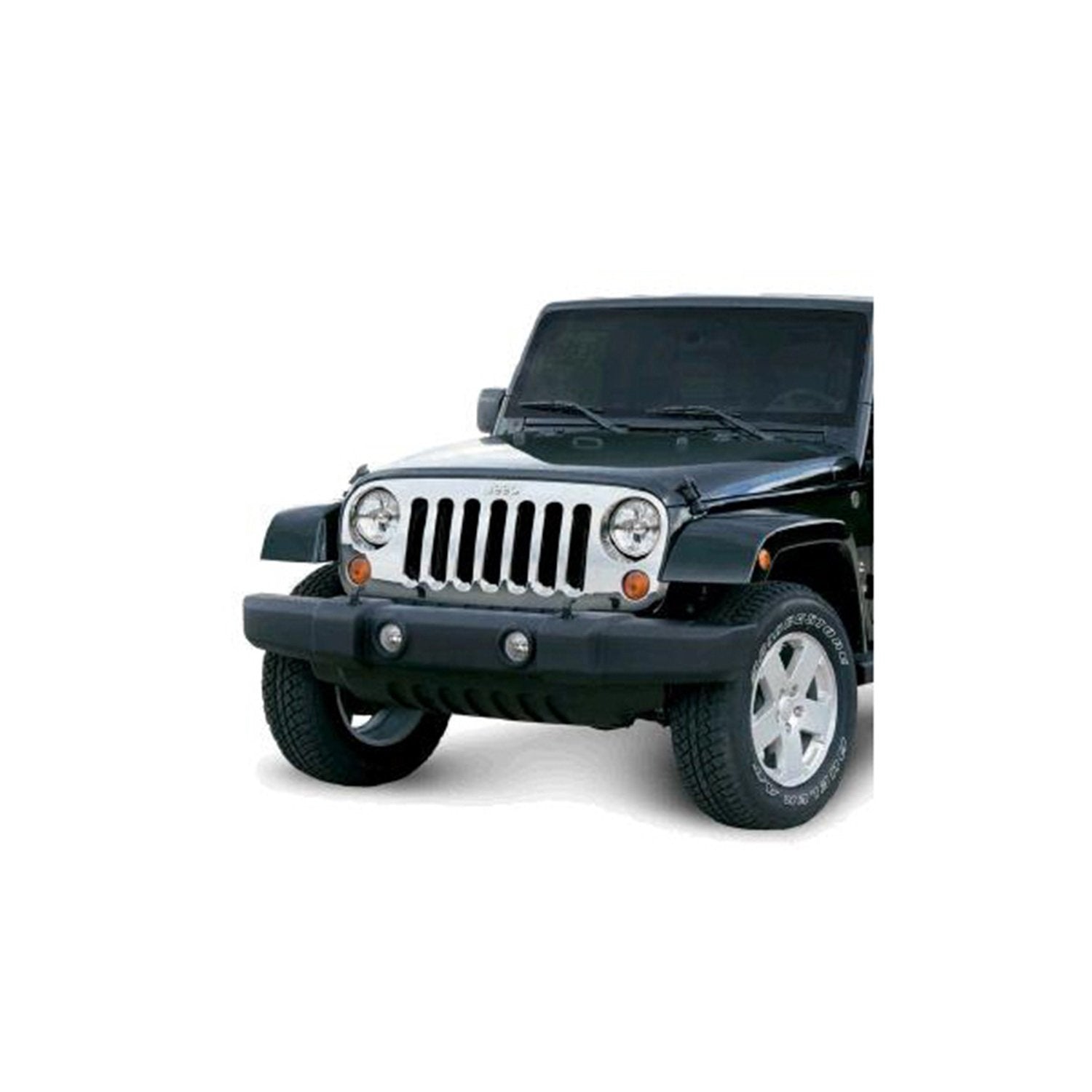 12033.05 | Omix-Ada | Chrome Grille Overlay | OE Reference: 82210558AC | Fits 2007-2018 Jeep Wrangler JK