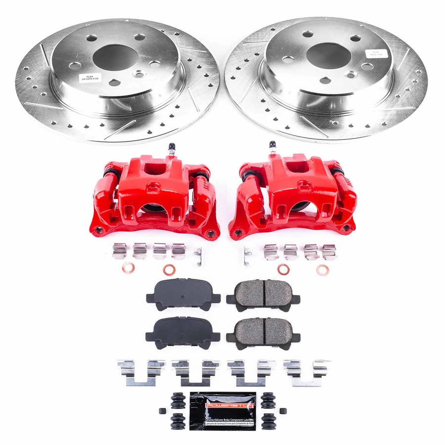 Power Stop Z23 Evolution Sport Rear Brake Caliper Kit- Brake Pads, Brake Rotors and Brake Calipers For Toyota Avalon 2000-2004 [Model Specific]