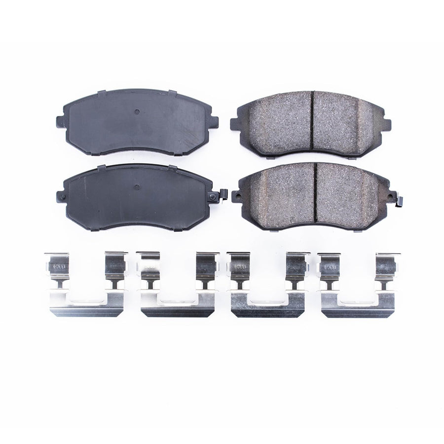 Power Stop Brake Kit Front For Saab 9-2X 2005-06 |Subaru Baja 2003-06 |Forester 2003-10 |Impreza 2002-10 |Legacy 2002-12 |Subaru Outback 2002-12 - Ceramic Brake Pads With Installation Hardware, 17-929