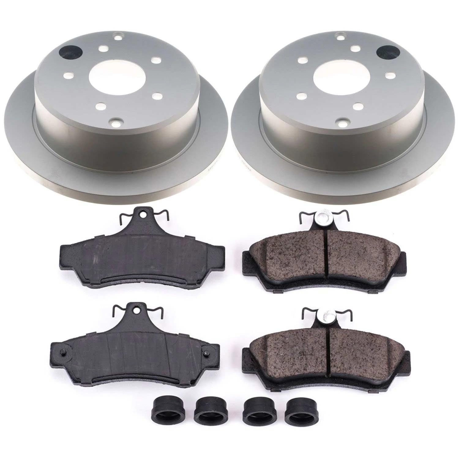 Power Stop Z17 CRK2935 Rear Coated Rotor Kit-Coated Brake Rotors, Ceramic Brake Pads For Pontiac GTO 2004 [Model Specific]
