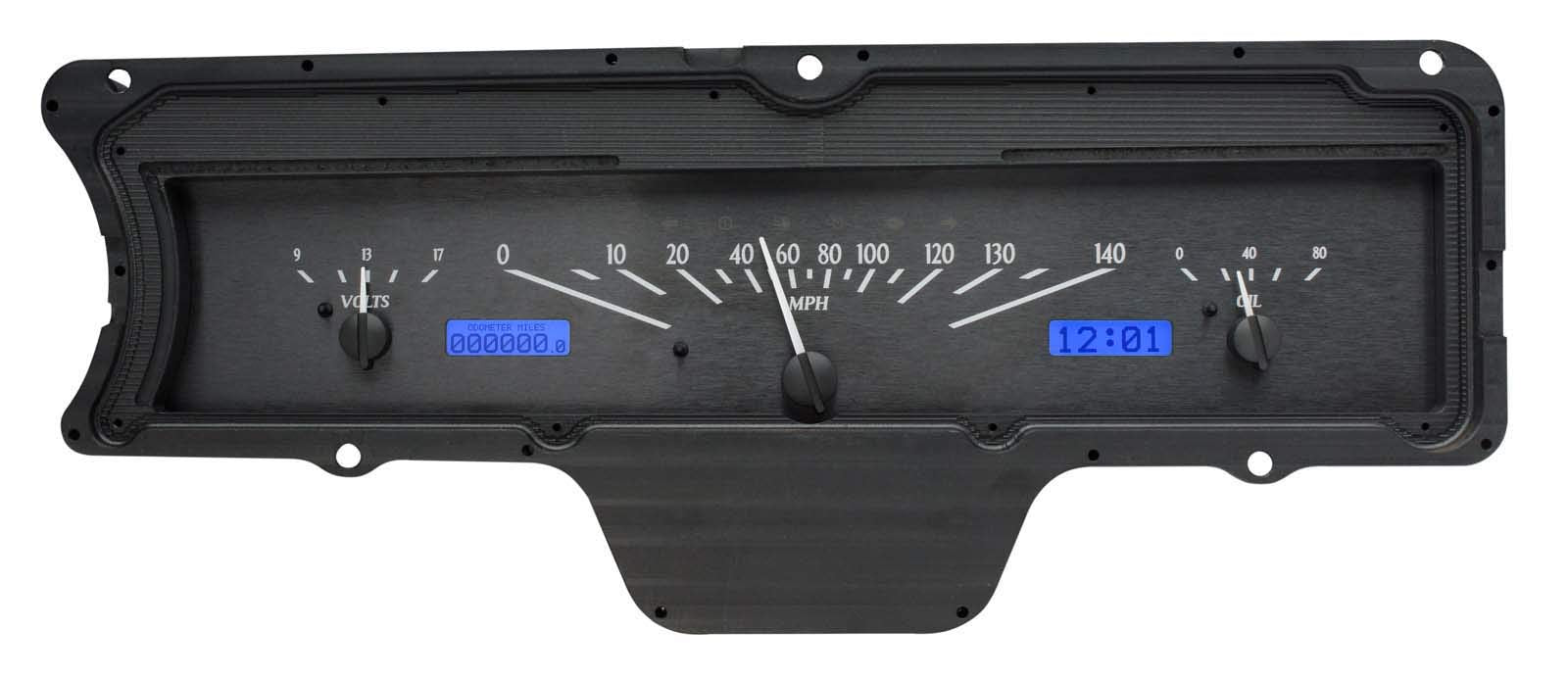 Dakota Digital VHX 65 Chevy Impala Analog Dash Gauges Instruments Black Alloy Blue VHX-65C-IMP-K-B
