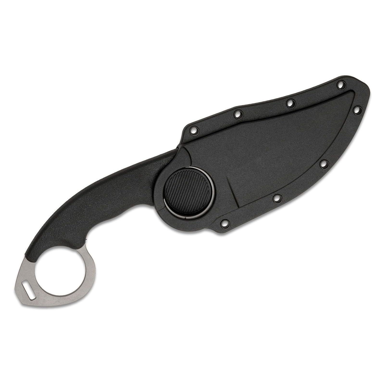 Cold Steel Serrated Edge Double Agent II Lightweight Durable Japanese AUS8A Steel Clip Point Shape 3" Fixed Blade Tactical Outdoor Hunting Knife, Griv-Ex Handle, Secure-Ex Sheath