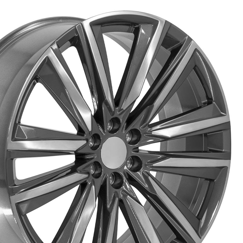26 Inch OE Wheels CA91 Rim Fits Escalade Sport Style 6x139.7 26x10 Gloss Gunmetal with Polished Face - Hollander 4869 (1)