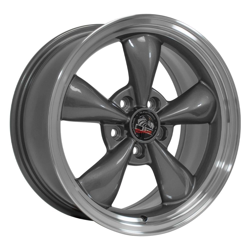 17 Inch OE Wheels FR01 Rim Fits Mustang Bullitt Style 5x114.3 17x8 Gloss Anthracite Machined Lip - Hollander 3448 (1)