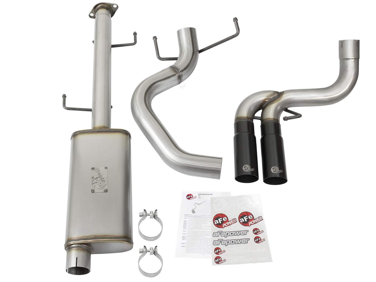 Rebel Series aFe Power 49-46030-B Performance Exhaust System (for Toyota Cat-Back, 3", Stainless)