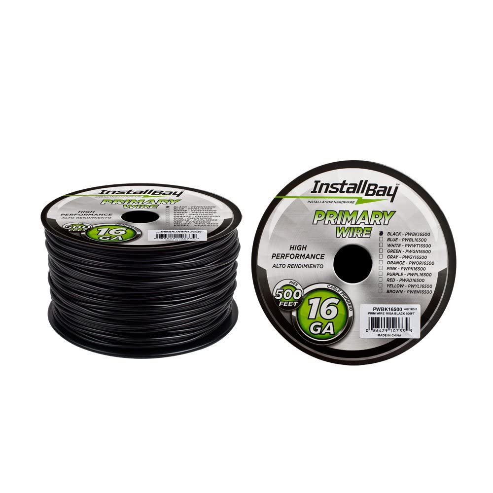 PWBK16500 Install Bay Primary Wire 16 Gauge - Black (500 Feet)