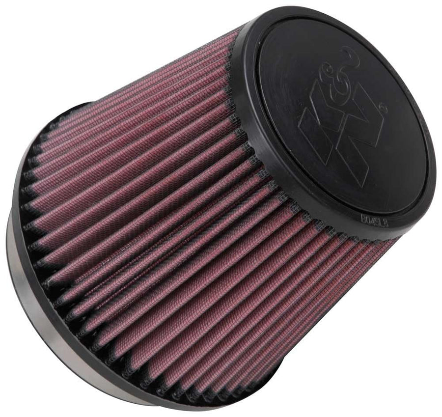 High-Flow K&N Original Lifetime Universal Clamp-On Air Filter: High Performance, Premium, Washable: Flange Diameter: 5 In, Filter Height: 5.5 In, Flange Length: 1 In, Shape: Round Tapered, RU-5147