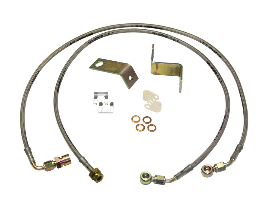 4"- 8" Skyjacker Stainless Steel Brake Line - Pair, Black