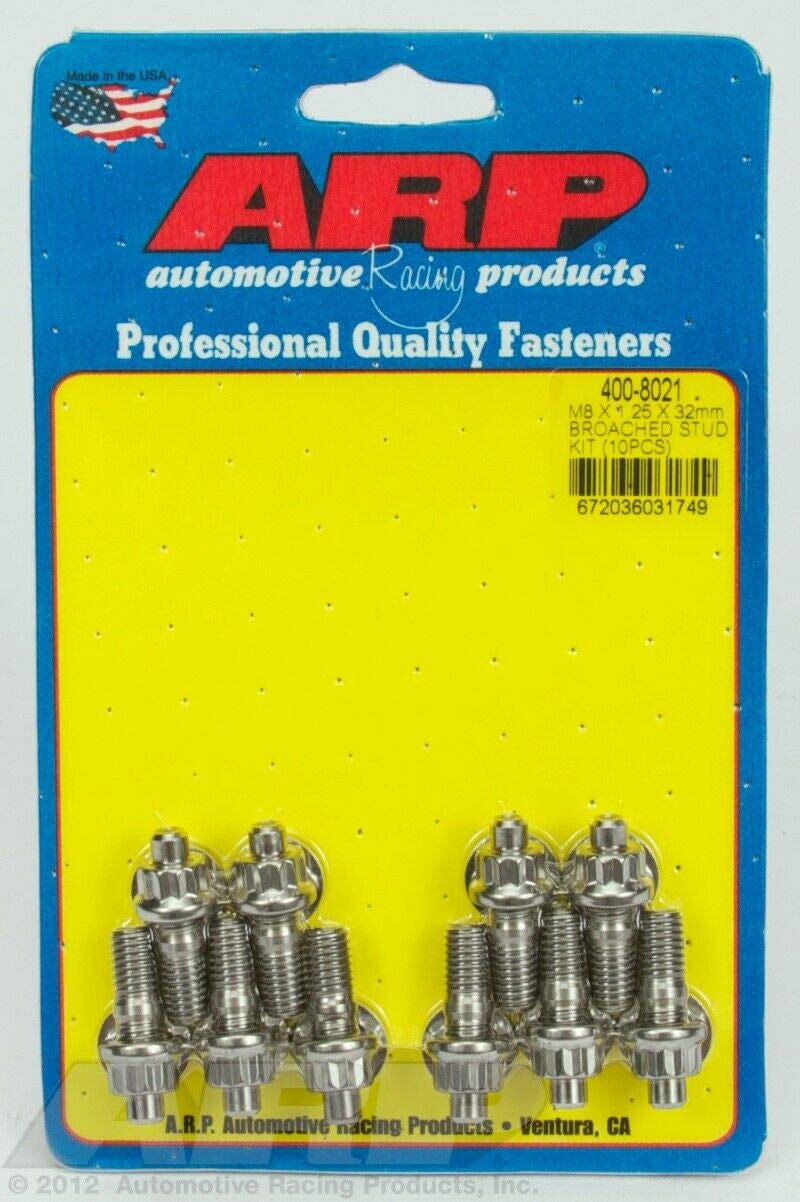 ARP 400-8021 Stainless Steel M8 x 1.25 x 32mm Stud Kit - 10 Piece