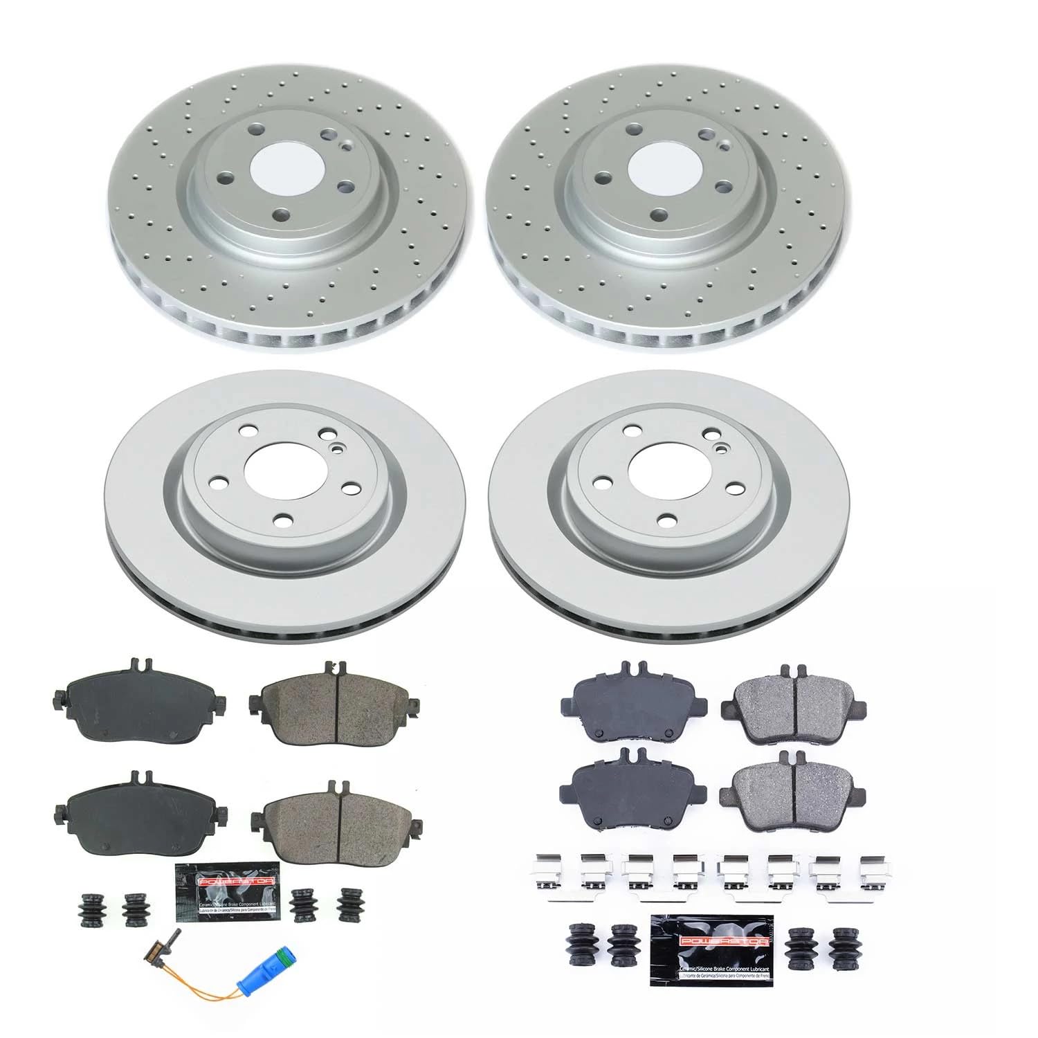 Power Stop Z17 Coated Rotor Kit CRK8264 - Coated Brake Rotors, Ceramic Brake Pads