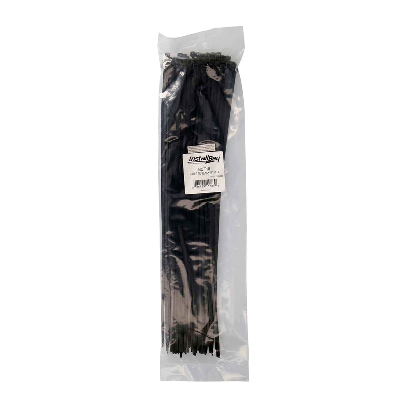 BCT18 Install Bay 18-Inch 50-Pound Cable Tie, Black (100-Pack)