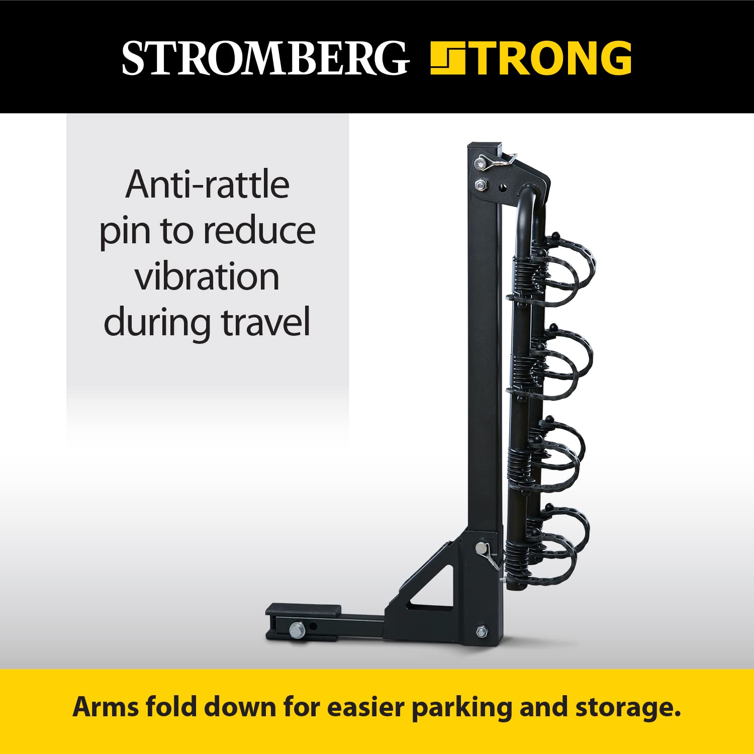 BC-108 Stromberg Carlson Bike Rack for Cars, Trucks and SUV's - 4-Bike Post Mount Carrier for Motorhomes, Travel Trailers and Fifth Wheels - Bike Rack Receiver for 1-1/4" 2" - 120 LB Weight Capacity