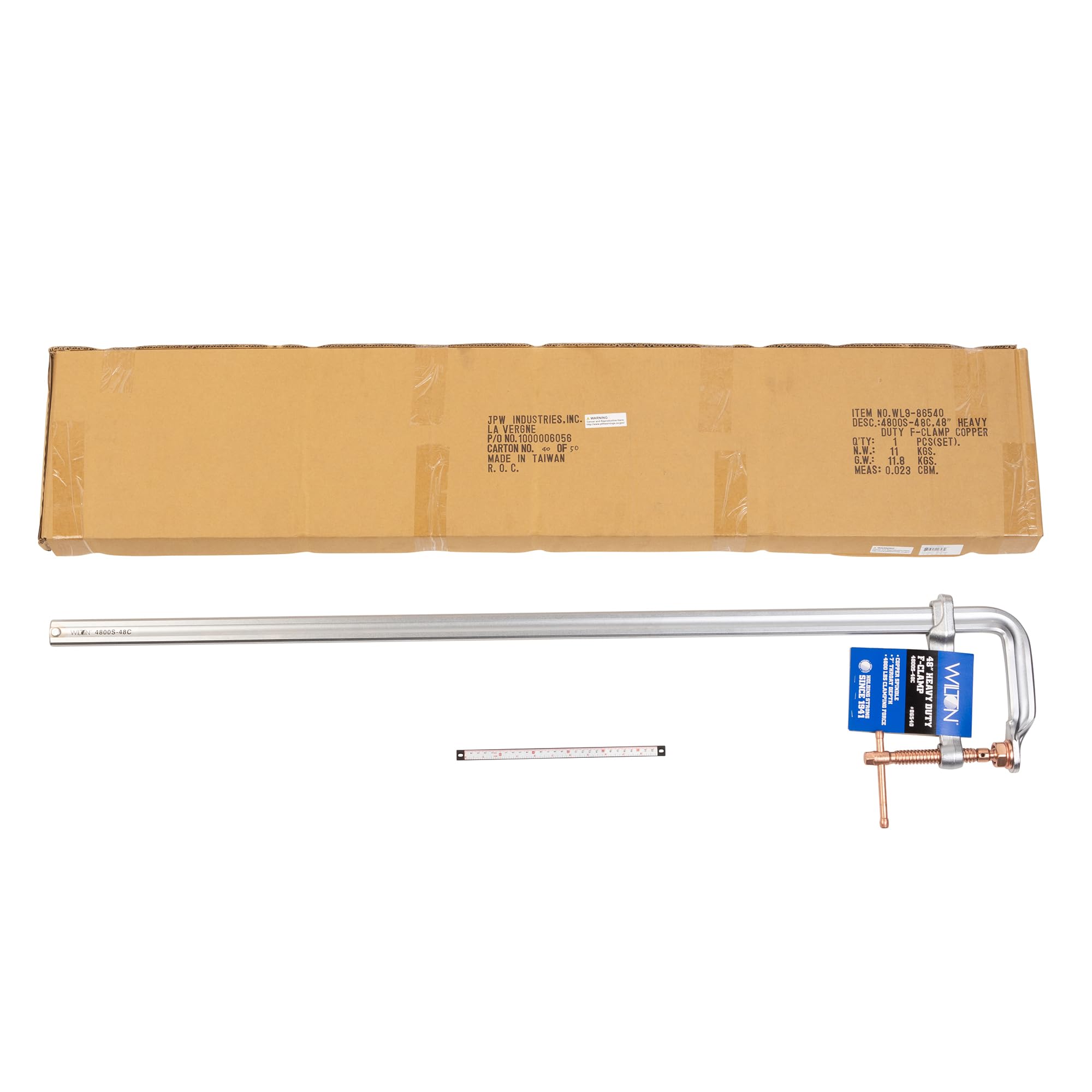 Wilton Heavy F-Clamp Spark-Duty, 48" Opening, 7" Throat, 4880 Lbs. Clamping Force (Model 4800S-48C)