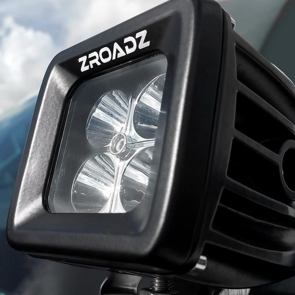 ZROADZ Black A-Pillar 2-LED Pod Light KIT Z364521-KIT2 compatible with 2009-2016 DODGE RAM 1500