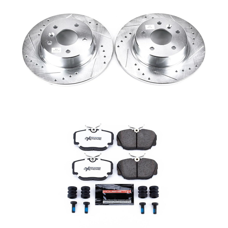 Z26 Rear Caliper Kit-Drilled/Slotted Rotors | Power Stop Carbon Ceramic Brake Pads | Calipers For Land Rover Discovery 1999-2004 [Vehicle Specific]