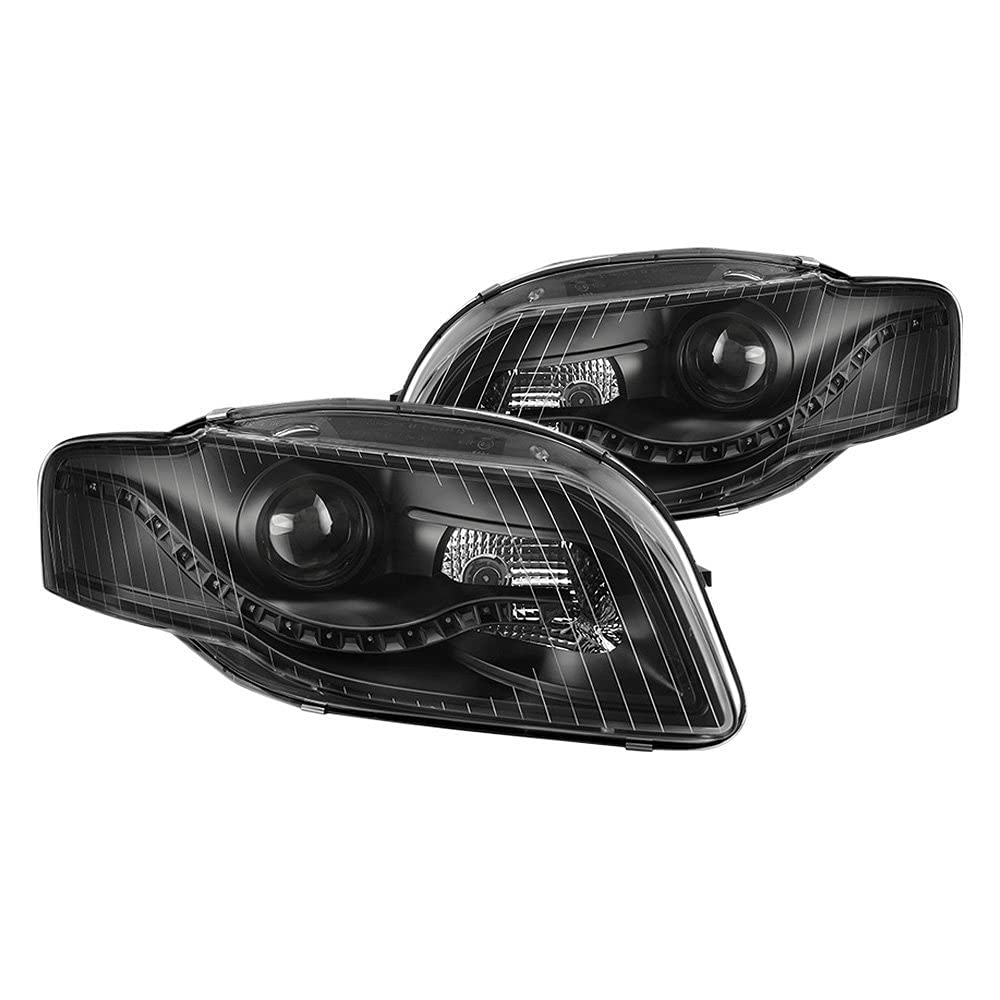 Headlight Xtune PRO-JH-AA406-DRL-BK (Audi A4 06-08 Projector s - Halogen Model Only (Not Compatible With Xenon/HID and Convertible Model) - DRL LED - Black)