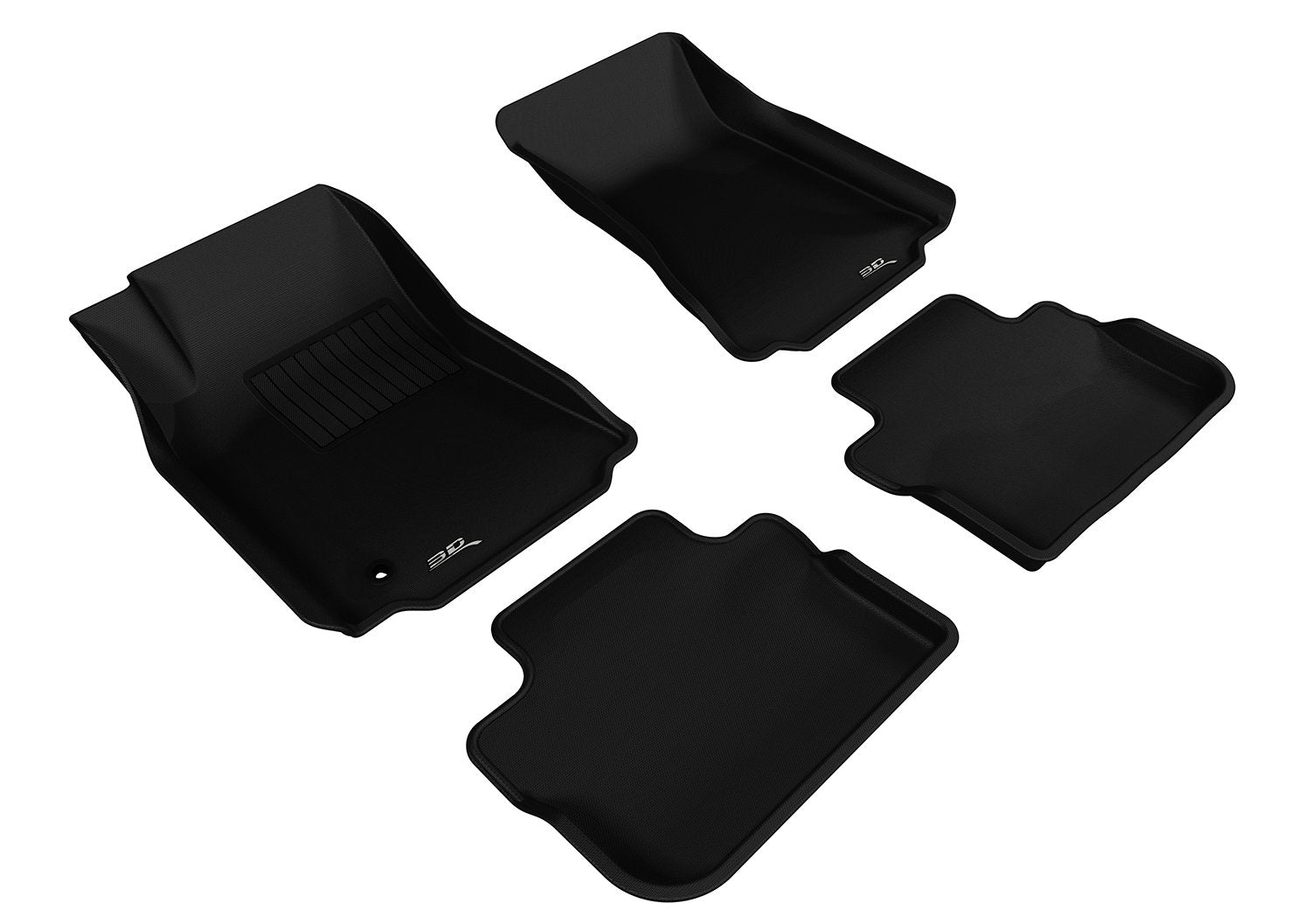 Complete Set 3D MAXpider Custom Fit All-Weather Floor Mat for Select Cadillac CTS RWD Sedan/ Wagon Models - Kagu Rubber (Black)