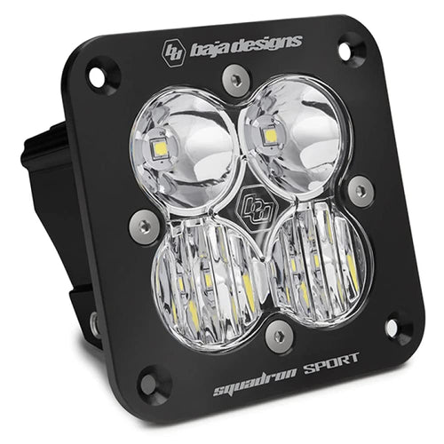 Baja Designs Flush Mount Squadron Sport LED Auxiliary Light for Jeeps, Off-Road 4x4, Trucks, UTV, ATV, SUV (Driving Combo; Clear)