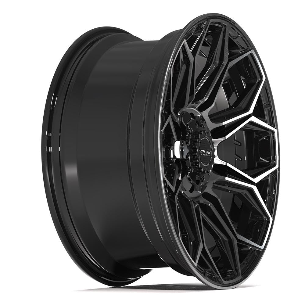 20 Inch 4PLAY Wheels Rim 4P83 Fits 6x135 & 6x139.7 20x9 Gloss Black Brushed with Tinted Clear (1)
