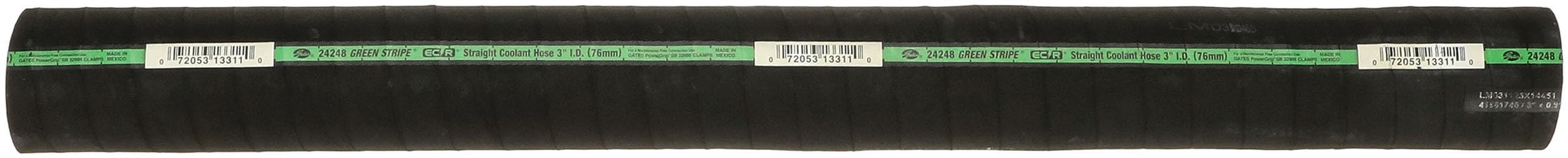 Gates Green Stripe 24248 2-Ply Straight Coolant Hose-3' Length, Inner Diameter 3"