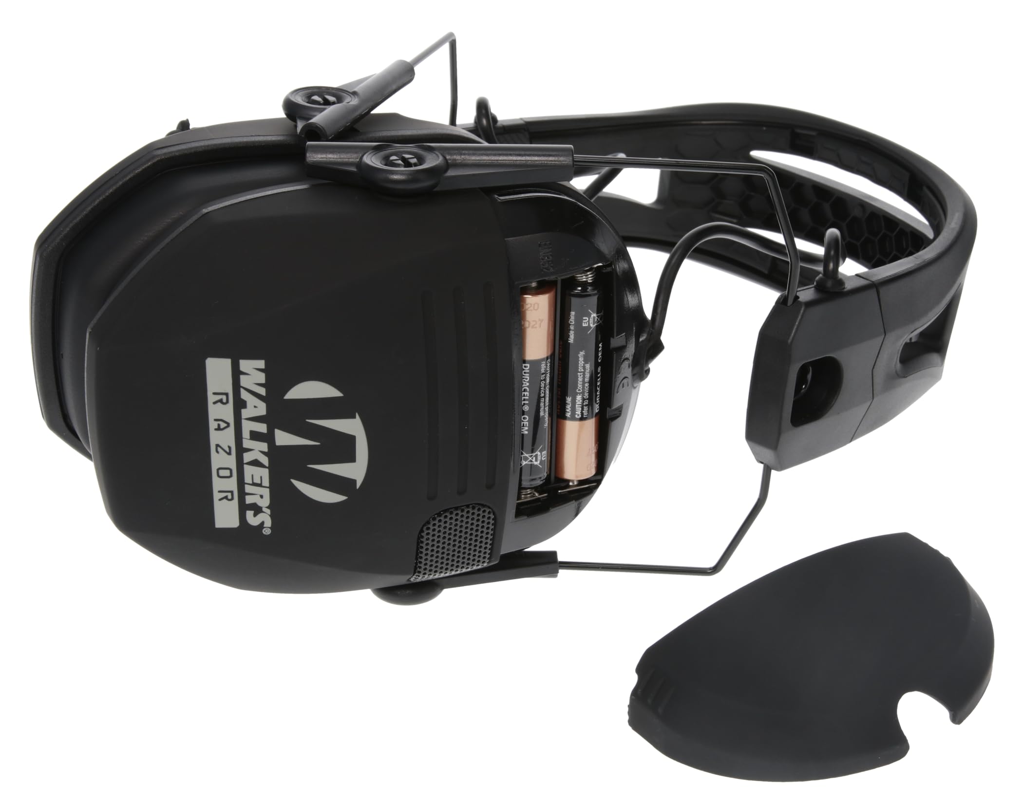 Walker's Tacti-Grip Razor Earmuffs- Black, High Performance Silicone Composite Slip Free Headband- Natural Sound Clarity Full Dynamic Range 23 NRR