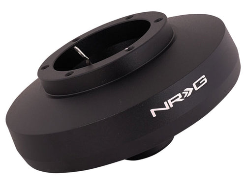 NRG Innovations Steering Wheel NRG-SRK-F50H Quick Release Short Hub Adapter 6 X 70mm Bolt Pattern, Retain Horn & Turn Signals, Black Body, Comes with Resistors, Compatible With 2007+ Fiat 500