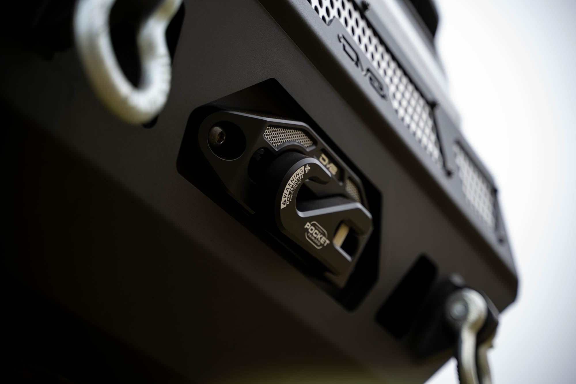 Winch Front Bumper DV8 MTO Series for 2016-2023 Toyota Tacoma | High Clearance Fitment | Mounts up to a 12,000lb Rated Winch | Integrated Light Bar and Pod Light Mounts | Black Powder Coat Finish