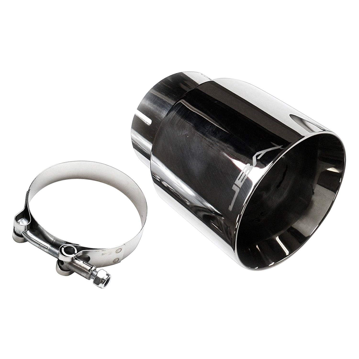 3" x 4" x 7-5/8" JBA Stainless Steel Double Wall Polished Chrome Plated Clamp-On Exhaust Tip