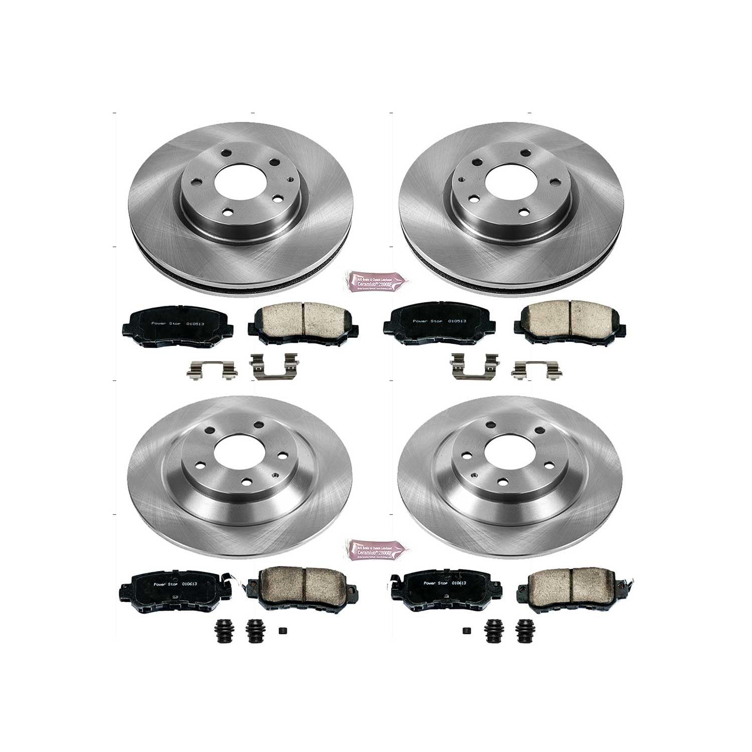 Power Stop Autospecialty KOE6965 Front and Rear Replacement Brake Kit-OE Brake Rotors & Ceramic Brake Pads For Mazda CX-5 2013-2015 [Model Specific]