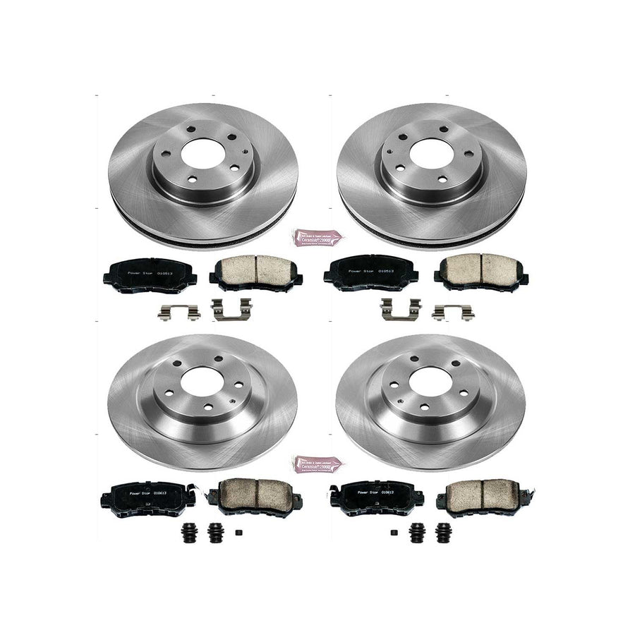 Power Stop Autospecialty KOE6965 Front and Rear Replacement Brake Kit-OE Brake Rotors & Ceramic Brake Pads For Mazda CX-5 2013-2015 [Model Specific]